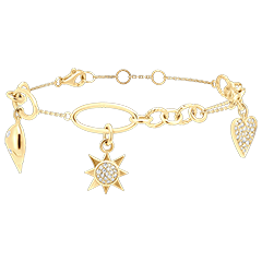 Frisheid armband - Talisman - 9 karaat geelgoud en diamanten