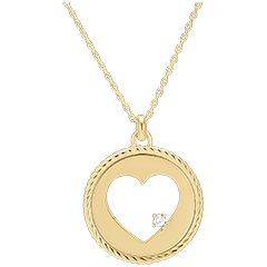Frisheid ketting - Absoluut Hart - 9 karaat geelgoud en diamanten