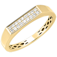 Frisheid ring - Gaïa - 9 karaat geelgoud en diamanten
