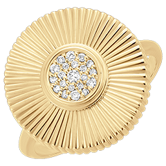 Frisheid ring - Sol - 18 karaat geelgoud en diamanten