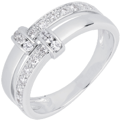 Bague istria or blanc 18 carats et diamants