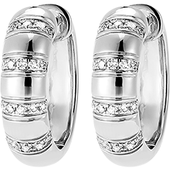 Earrings Genèse - Pura hoop earings - 18 carat white gold and diamonds