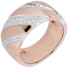 Bague Intense et diamants - or blanc et or rose 18 carats