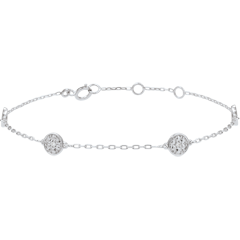 Bracciale - Miriade di stelle - Oro Bianco - 9 carati - 4 Diamanti