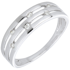 Anello Sera d'estate - Oro bianco - 18 carati - 6 Diamanti