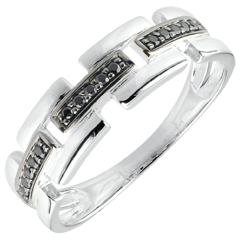 Ring Chiaroscuro  - Geheim Pad - 18 karaat witgoud - klein model