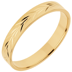 Fede Freschezza - Ramoscelli incisi - Oro giallo - 18 carati