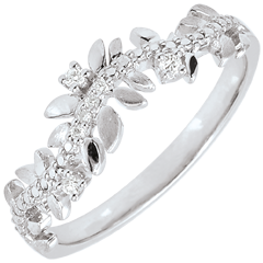 Anello Giardino Incantato - Fogliame Reale - Oro bianco - 18 carati - Diamanti