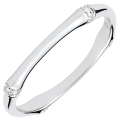 Anello Giungla Sacra - Multi diamanti 2 mm - oro bianco 9 carati