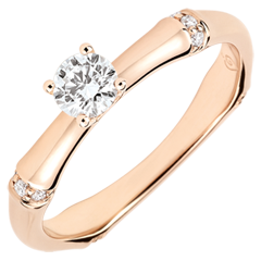 Anello di fidanzamento Giungla Sacra - diamante 0.2 carati - oro rosa 18 carati
