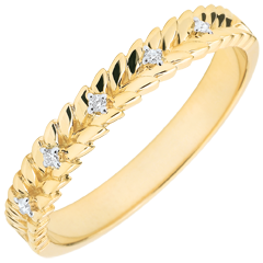 Inel Grădină Fermecată - Împletire Diamant - aur galben de 9K