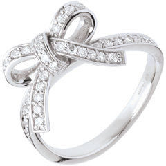 Anillo Anudado Diamantes - oro blanco 18 quilates