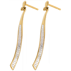 Pendientes Fénix oro amarillo 18 empedrados