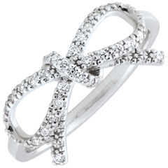 Anillo Nudo fineza diamantes blancos - Plata y diamantes