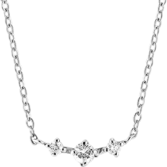 Halskette Frische - Tara - Weißgold, 9 Karat, mit Diamanten