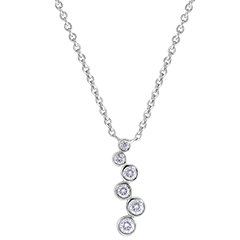 Halskette Frische - Tauperlen - 9 Karat Weißgold und Diamanten