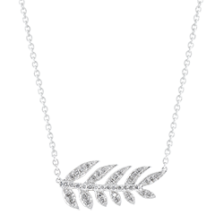 Halskette Schicksal - Ruhmeslorbeer - 18 Karat Weißgold und Diamanten
