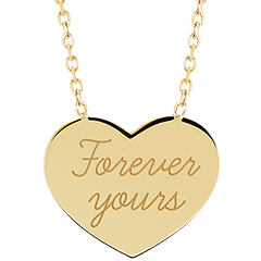 Halsketting met gegraveerd hartje medaillon - 9K geelgoud - Lovely Yours Collectie - Edenly Yours