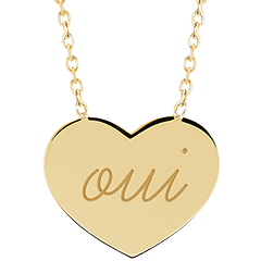 Halsketting met gegraveerd hartje medaillon - 9K geelgoud - Lovely Yours Collectie - Edenly Yours