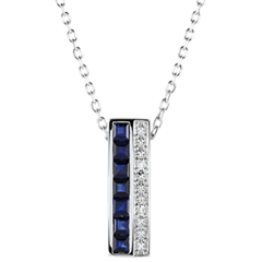 Halsketting Sterrenbeeld - Zodiac - Blauwe Saffieren en Diamanten witgoud - 18 karaat goud