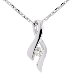 Hanger Liefdesnest -Oneindig - 18 karaat witgoud - Diamant 0.125 karaat