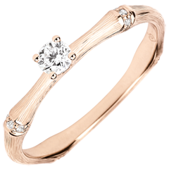 Verlobungsring Heiliger Urwald - 0.09 Karat Diamant - 9 Karat gebürstetes Rotgold