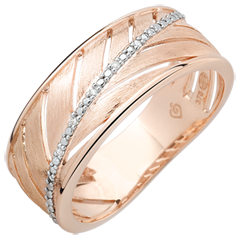 Ring Palme - 375er gebürstetes Roségold und Diamanten