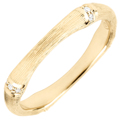 Ring Heiliger Urwald - Diamantenvielfalt 3 mm - 18 Karat gebürstetes Gelbgold