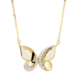 Imaginary Walk Necklace - Butterfly Cascade - Yellow Gold - 9 carats
