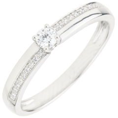 Inelul de logodnă Destin - Minunăţie - diamant 0.1 carate - aur alb de 18K