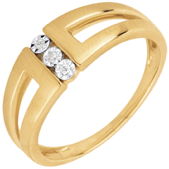 bague trilogie Infini -Selma - or jaune 18 carats et diamants