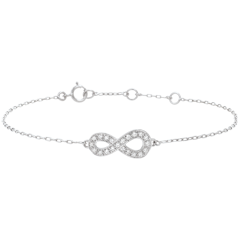 Bracelet Infini - or blanc 9 carats et diamants