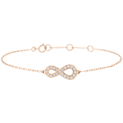 Bracelet Infini - or rose 9 carats et diamants