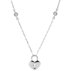 Collier Précieux Secret - Coeur - or blanc 9 carats