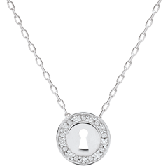 Collier Précieux Secret - or blanc 9 carats et diamants