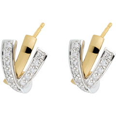 Boucles d'oreilles Possessive - or blanc et or jaune 18 carats