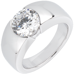 Solitaire Infini Era or blanc 18 carats