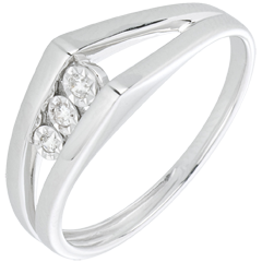 Bague trilogie odyssée or blanc 18 carats et diamants