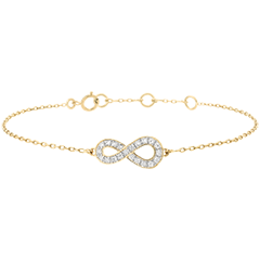 Infinity bracelet - Yellow gold and diamonds - 9 carats