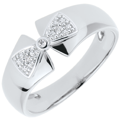 Bague Noeud Amélia or blanc 18 carats