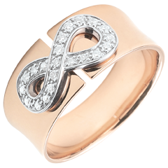 Bague Infini - or rose 9 carats et diamants