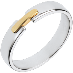 alliance uni-précieux - or blanc et or jaune 18 carats