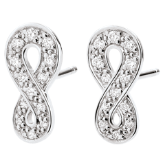 Earrings Infinity - White gold and diamonds