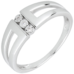 inel trilogie Infinit - Selma - din aur alb de 18K şi diamante