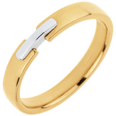 Fede nuziale - Unione d'Oro -Oro bianco e Oro giallo - 18 carati