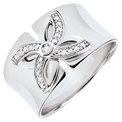 Anillo Frescura - Lirio de Verano - oro blanco 9 quilates y diamantes
