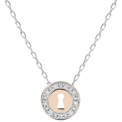 Collana Prezioso Segreto - Oro bianco e Oro rosa - 9 carati - Diamanti