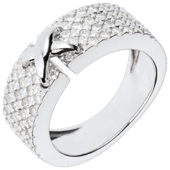 Anello Haute Couture Preziosa - Oro bianco - 18 carati - 60 Diamanti - 0.78 carati
