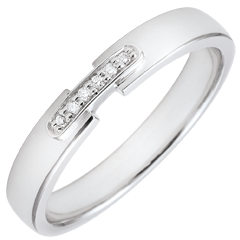 Anello unico e prezioso - Oro bianco - 18 carati - 6 Diamanti