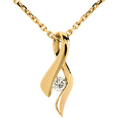 Infinity pendant yellow gold diamond
